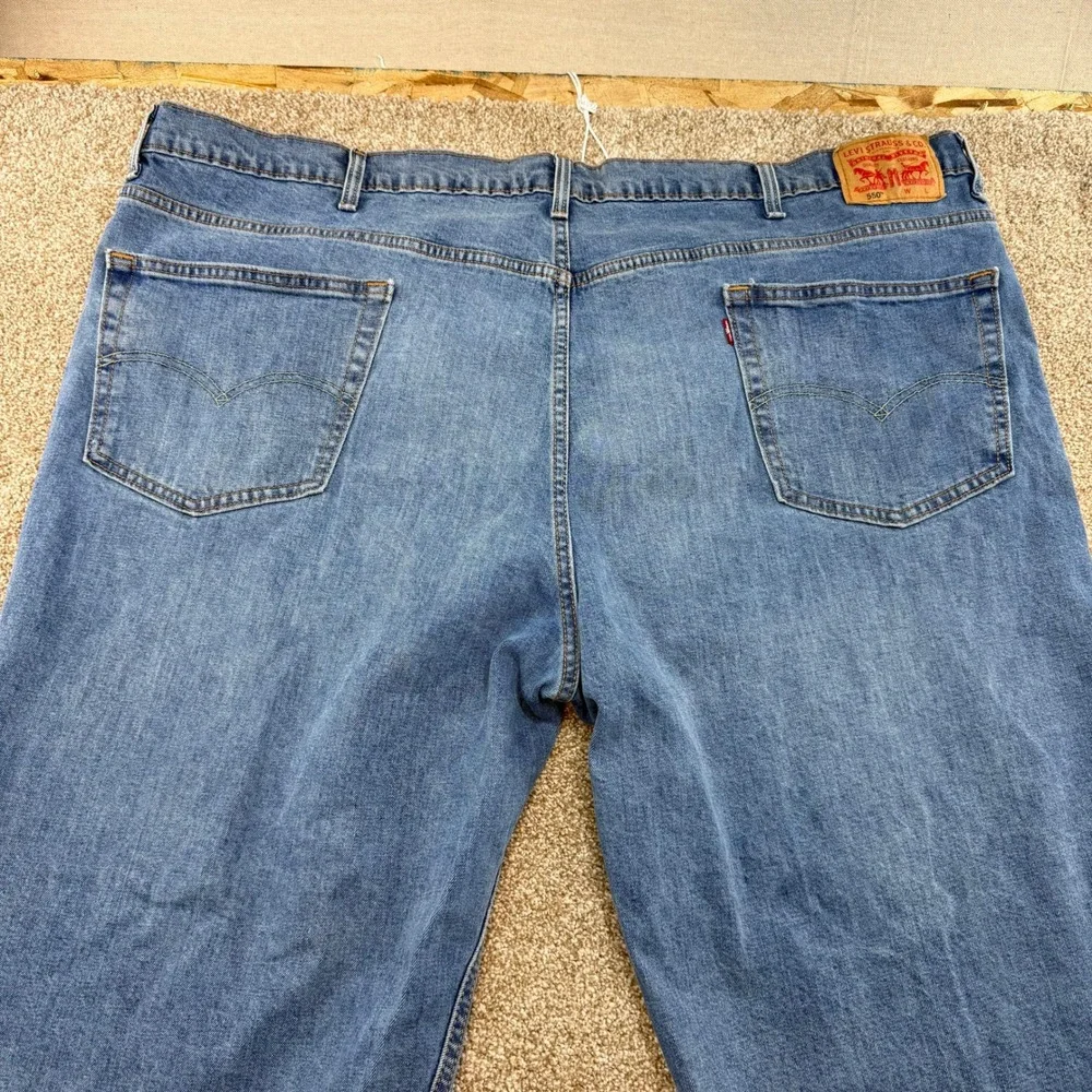 Levis 550 Relaxed Fit Blue Jeans Mens 52x29 Medium Wash Denim 52 29 Work Classic